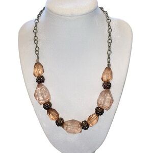 pink fairy crackle beaded necklace